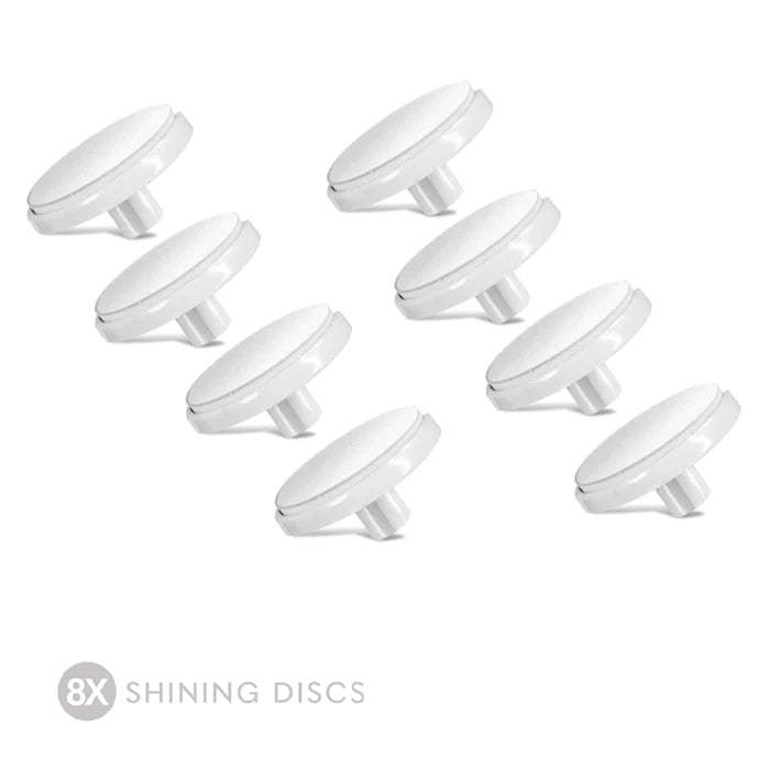 Replacement Discs for Bellasonic 4-in-1 Rechargeable Electric Nail File Set with Unique Oscillating Head – 8 SHINING DISCS – White